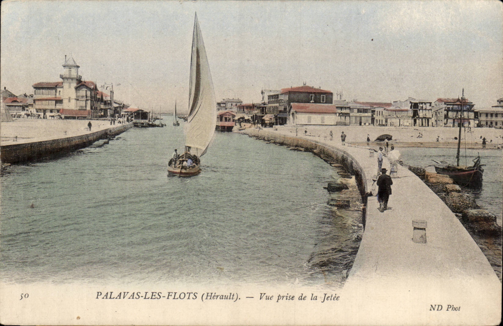 Palavas les Flots CPA Vue prise de la jetee