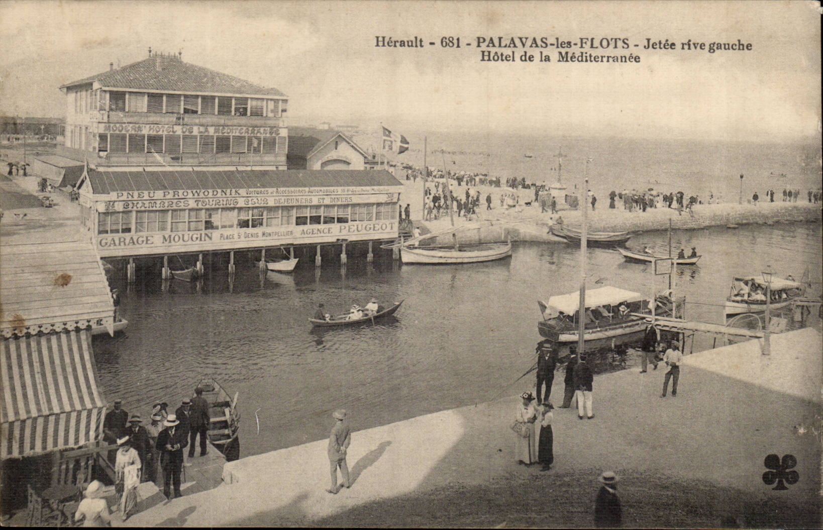 Palavas les Flots CPA Jete rive gauche Hotel de la Mediterranee (agence Peugeot)