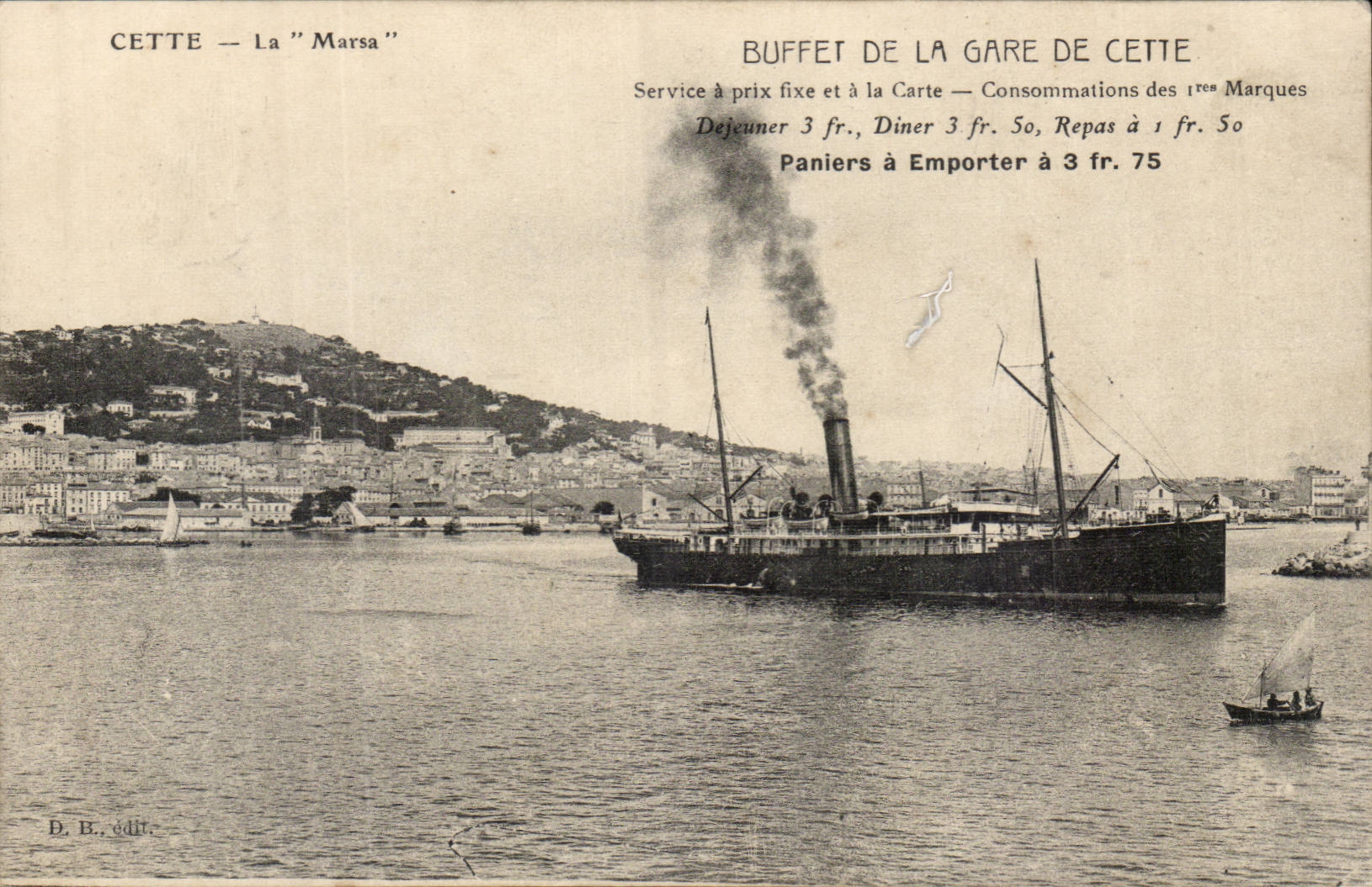 CETTE — La "Marsa" — Buffet de la Gare de Cette — D.B. édit.