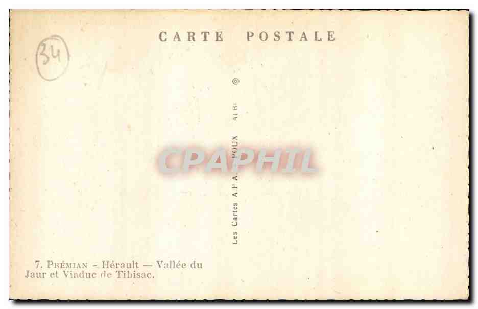 Premian CPA Vallee du Jaur et viaduc de Tibisac — Back