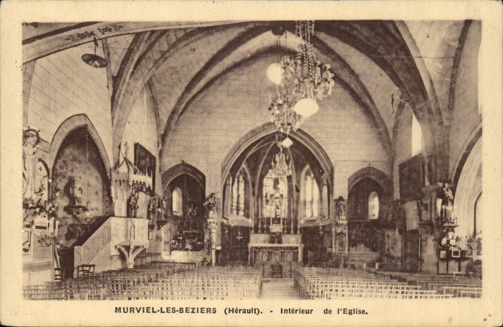 Murviel les Beziers CPA Interieur de l'eglise