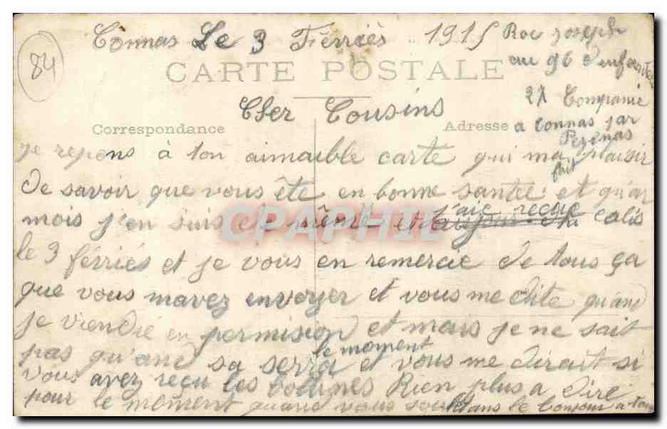 Pezenas CPA Place de la Republique et cours Moliere — Back