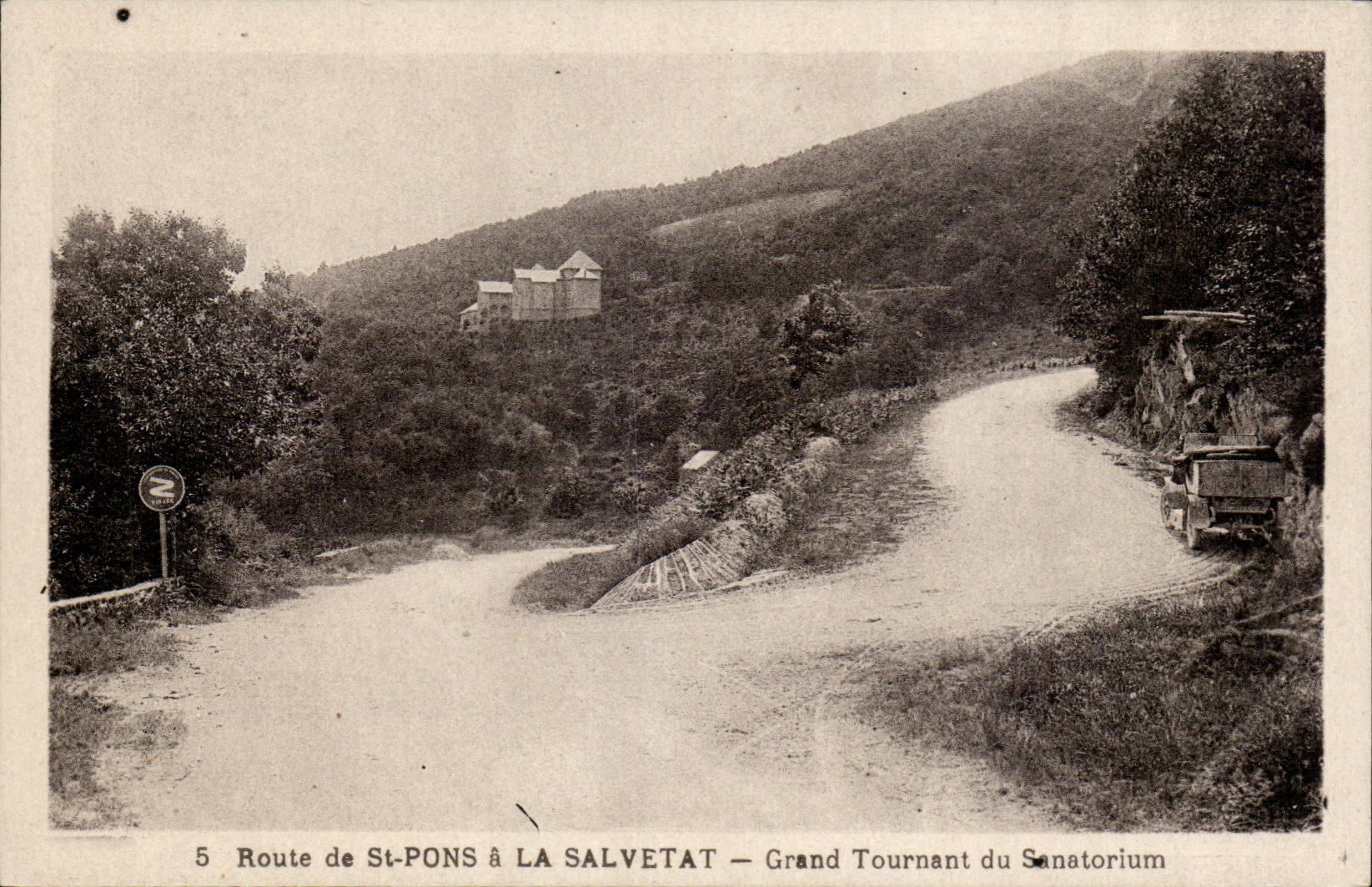 Route de St-PONS à LA SALVETAT — Grand Tournant du Sanatorium