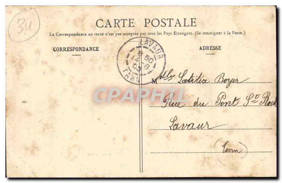Valras CPA Pres Beziers Sur la plage — Rückseite