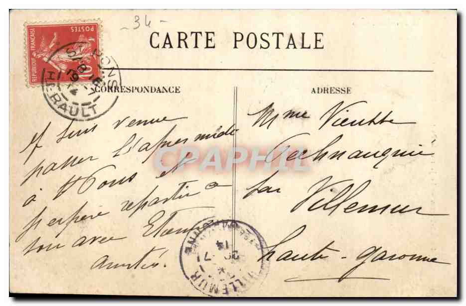 Saint-Pons — Le Jaur et le Pont entre Deux-Villes — E. Lettre, GUIL, 34-2033 — Back