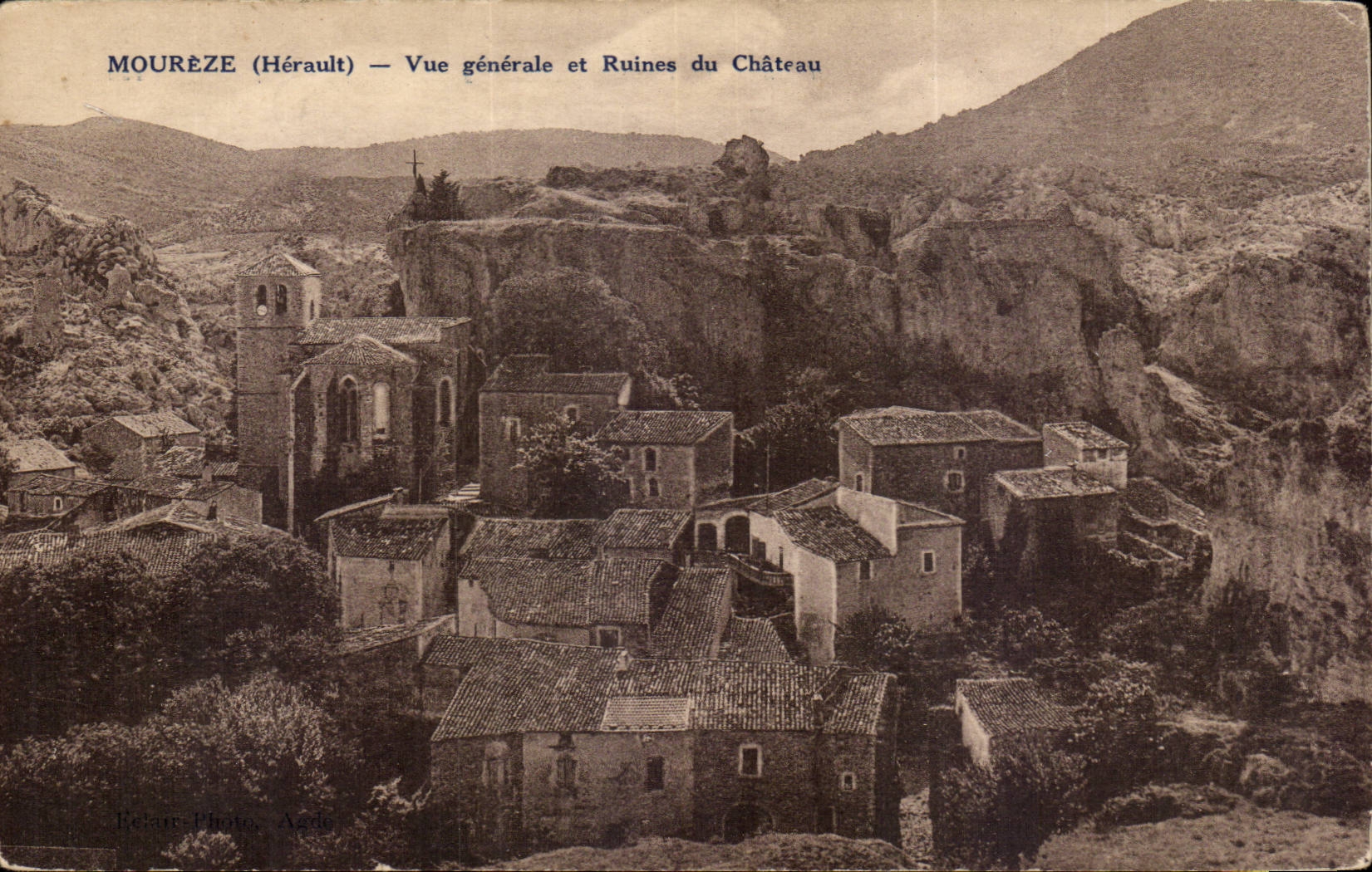 Moureze - Vue Generale et Ruines du Chateau - CPA 