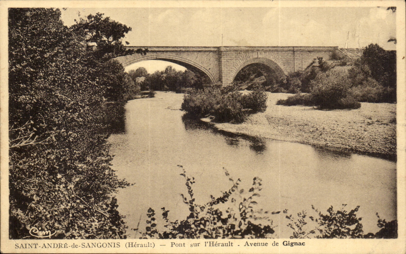 saint Andre de Sangonis - Pont sur l'Herault - Avenue de Gignac - CPA 