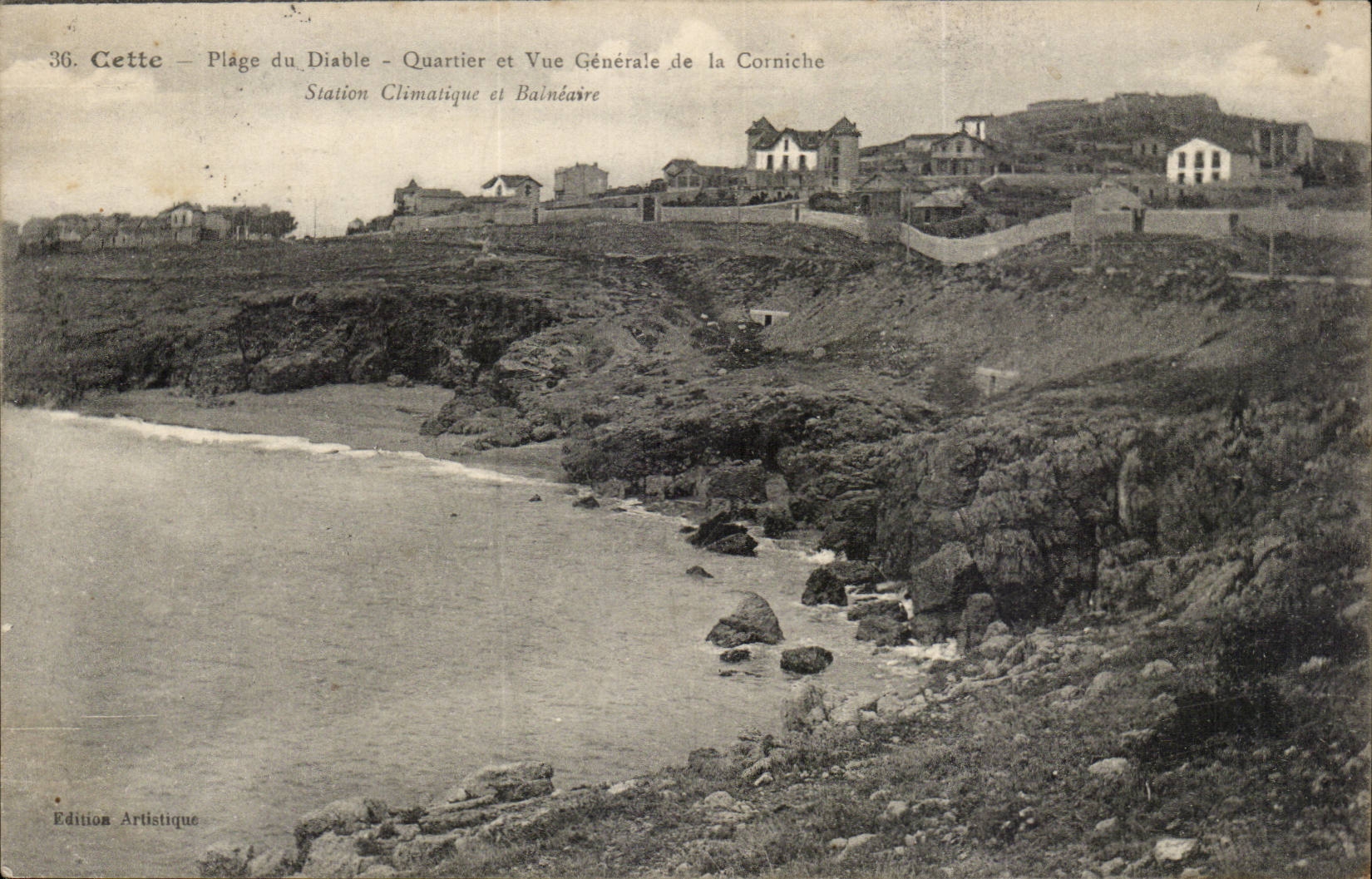 Sete - Cette - Plage du Diable - Quartier et Vue Generale de la Corniche - CPA 