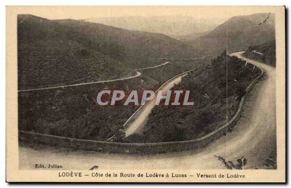 Lodeve - Cote de la Route de Lodeve a Lunas - Versant de Lodeve - CPA 