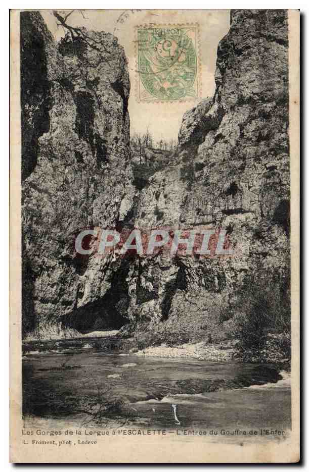 Les Gorges de la Lengue à l'ESCALETTE — L'Entrée du Gouffre de l'Enfer — L. Frument, phot. Lodeve