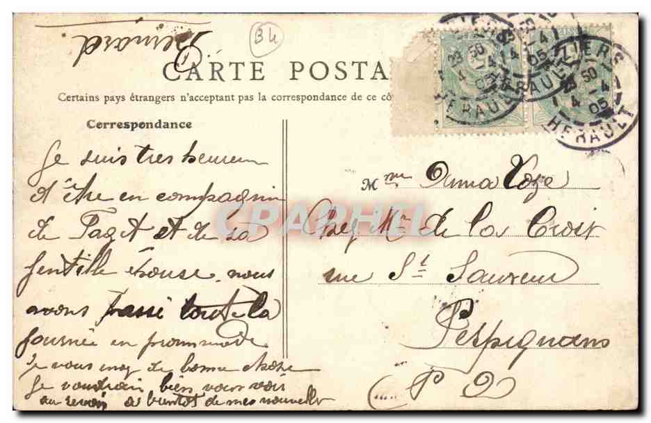 Beziers CPA Allees paul Riquet — Back