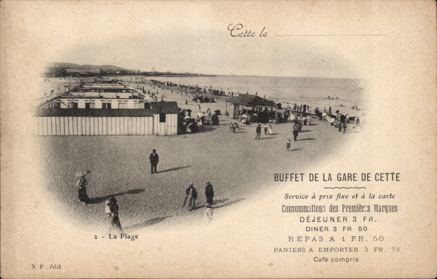 La Plage — Buffet de la Gare de Cette — N.P. édit.