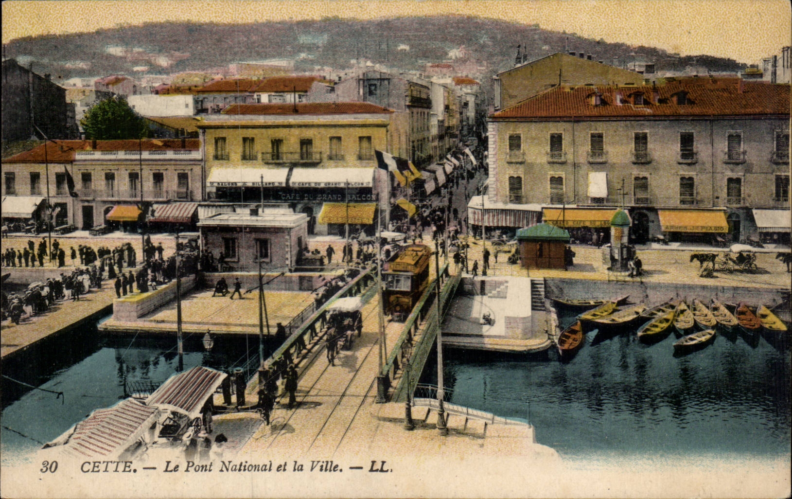 CETTE — Le Pont National et la Ville — LL.