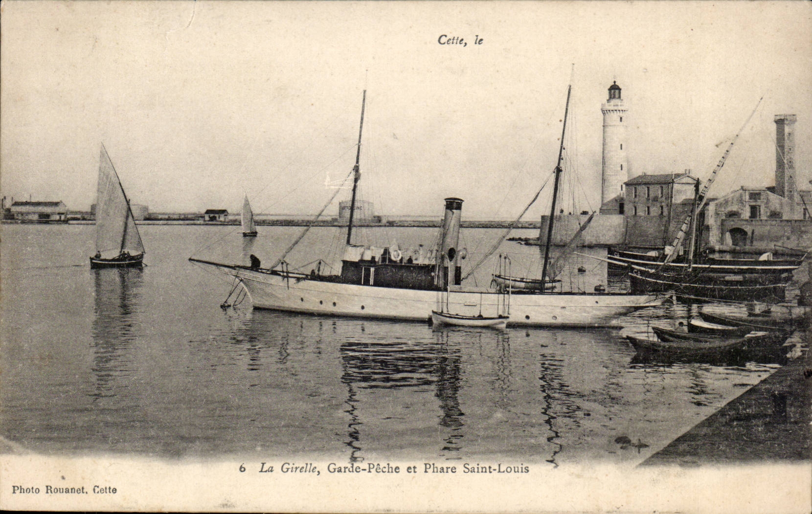Sete Cette CPA La Girelle Garde peche et phare Saint Louis (lighthouse)
