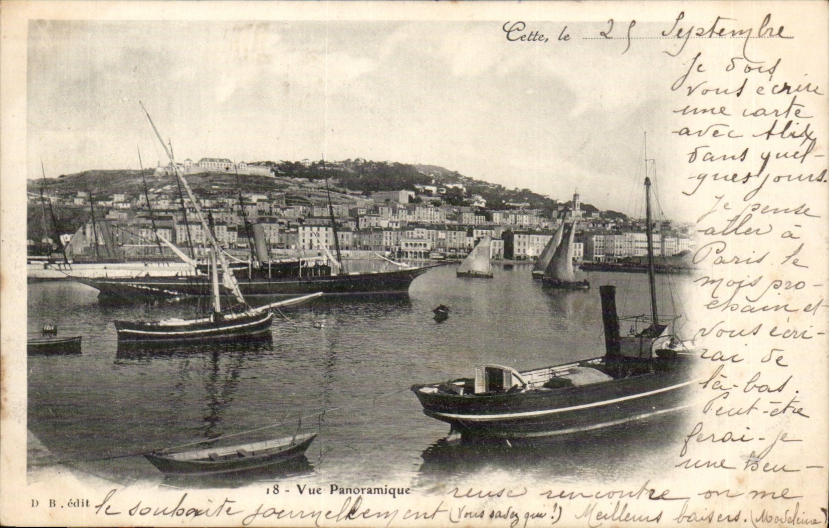 Sete - Cette - Vue Panoramique - Pauline Michon - CPA 