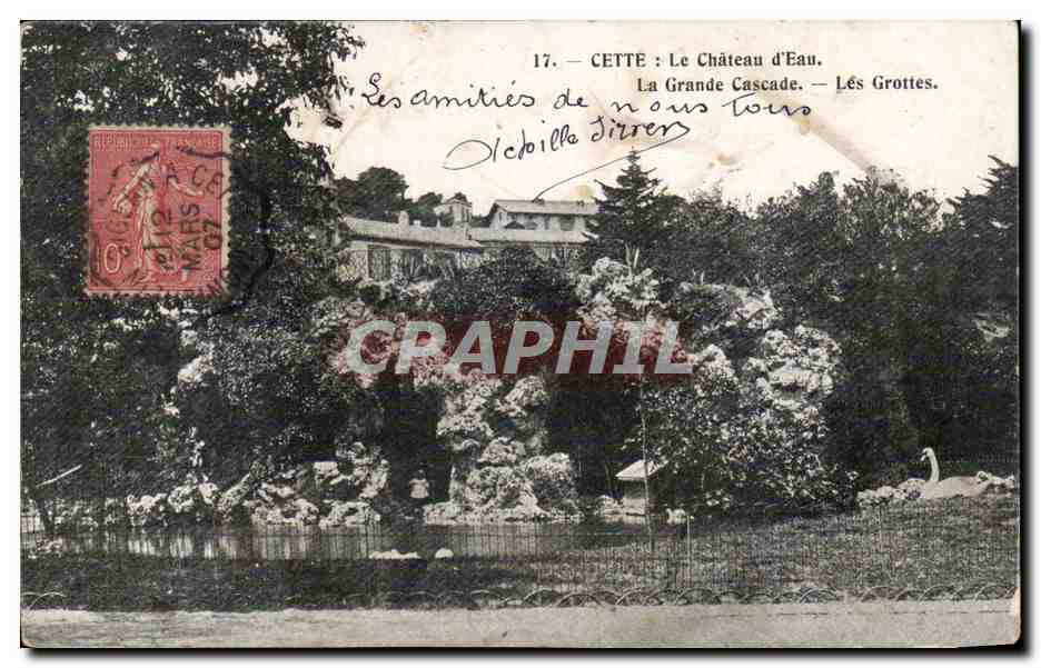 Sete - Cette - Le chateau d'Eau - La Grande Cascade Les Grottes - CPA 
