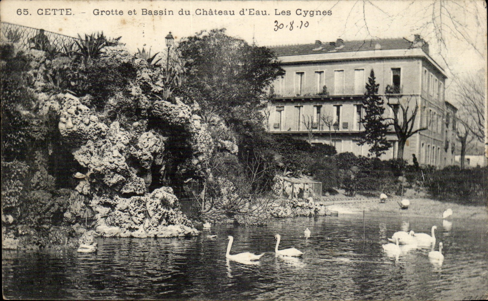 Sete - Cette - Grotte et Vassin du Chateau d'eau - Les Cygnes - swan - CPA 