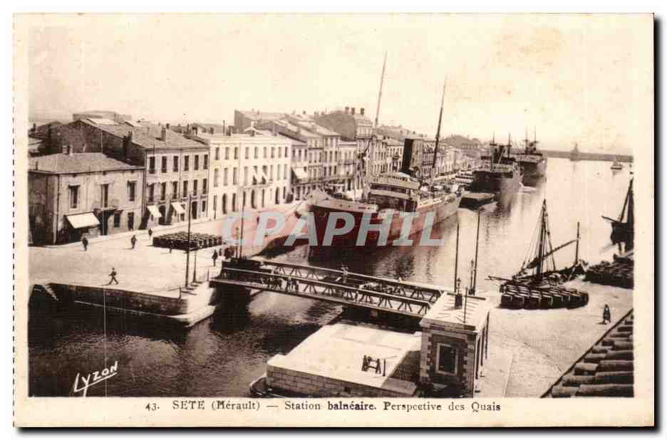 Sete - Cette - Station balneaire Perspective des Quais - CPA 