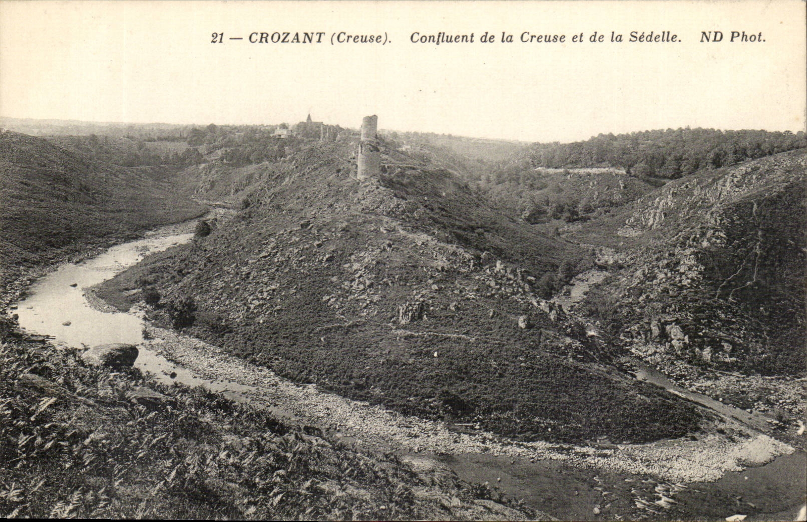 Croizant (Creuse) — Confluent de la Creuse et de la Sédelle — ND Phot.