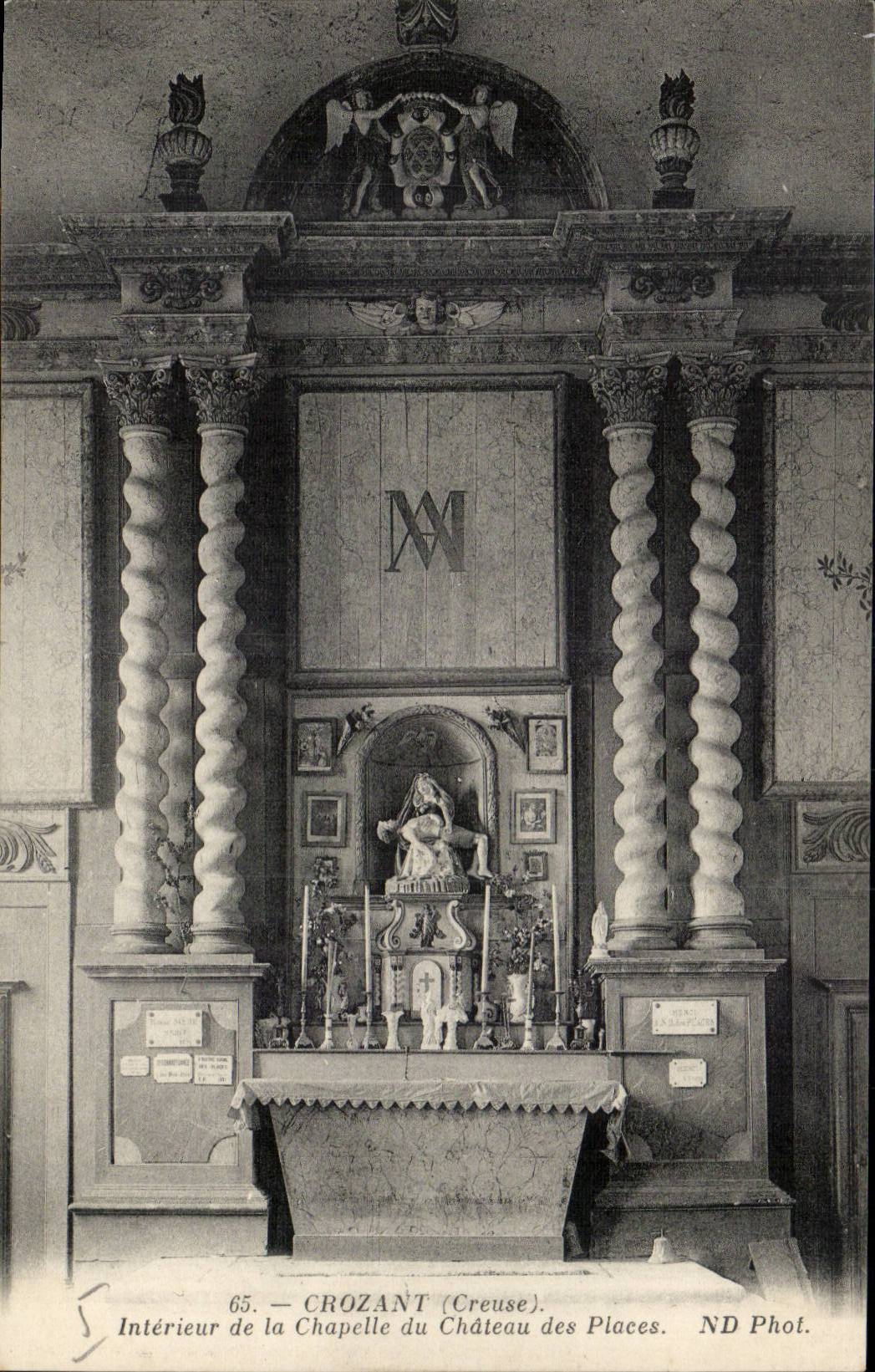 Intérieur de la chapelle du Château des Places — Crozant (Creuse) — ND Phot.
