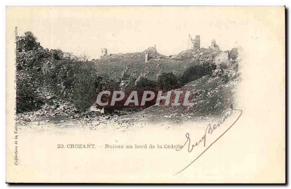 Creuse Crozant CPA Ruines au bord de la Cedelle