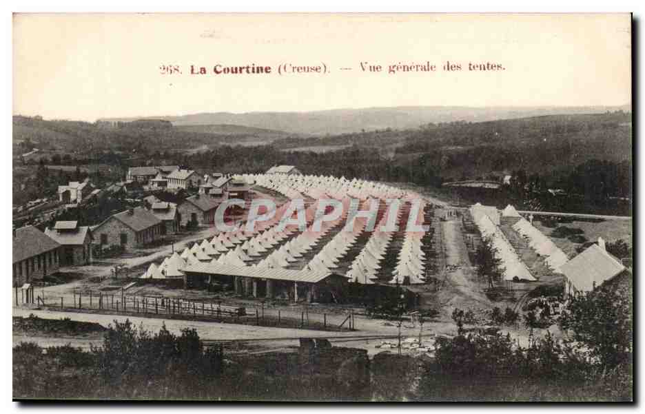 Creuse CPA La Courtine Vue generale des tentes