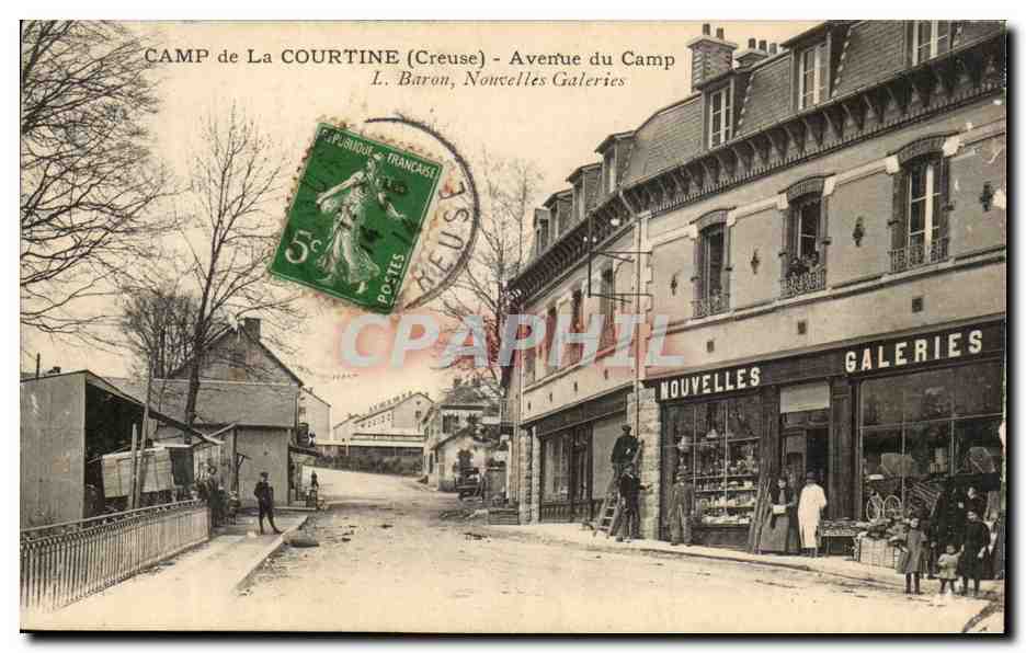 Camp de La Courtine (Creuse) - Avenue du Camp — L. Baron, Nouvelles Galeries