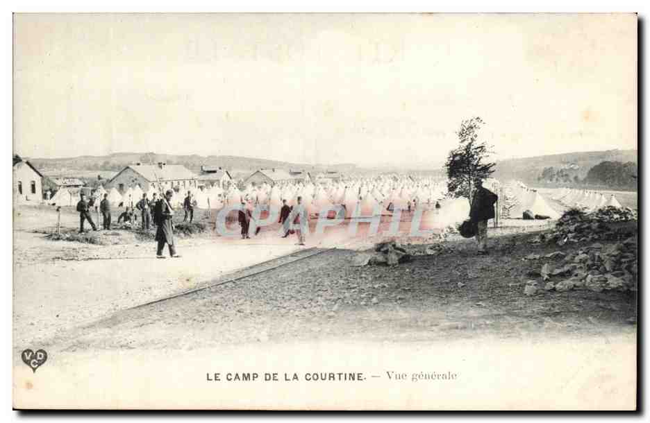 Creuse CPA Camp de la Courtine Vue generale (militaria)