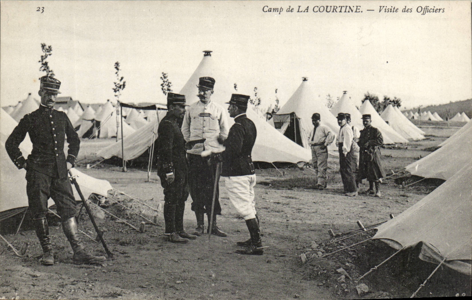 Creuse CPA Camp de la Courtine Visite des officiers (militaria) 