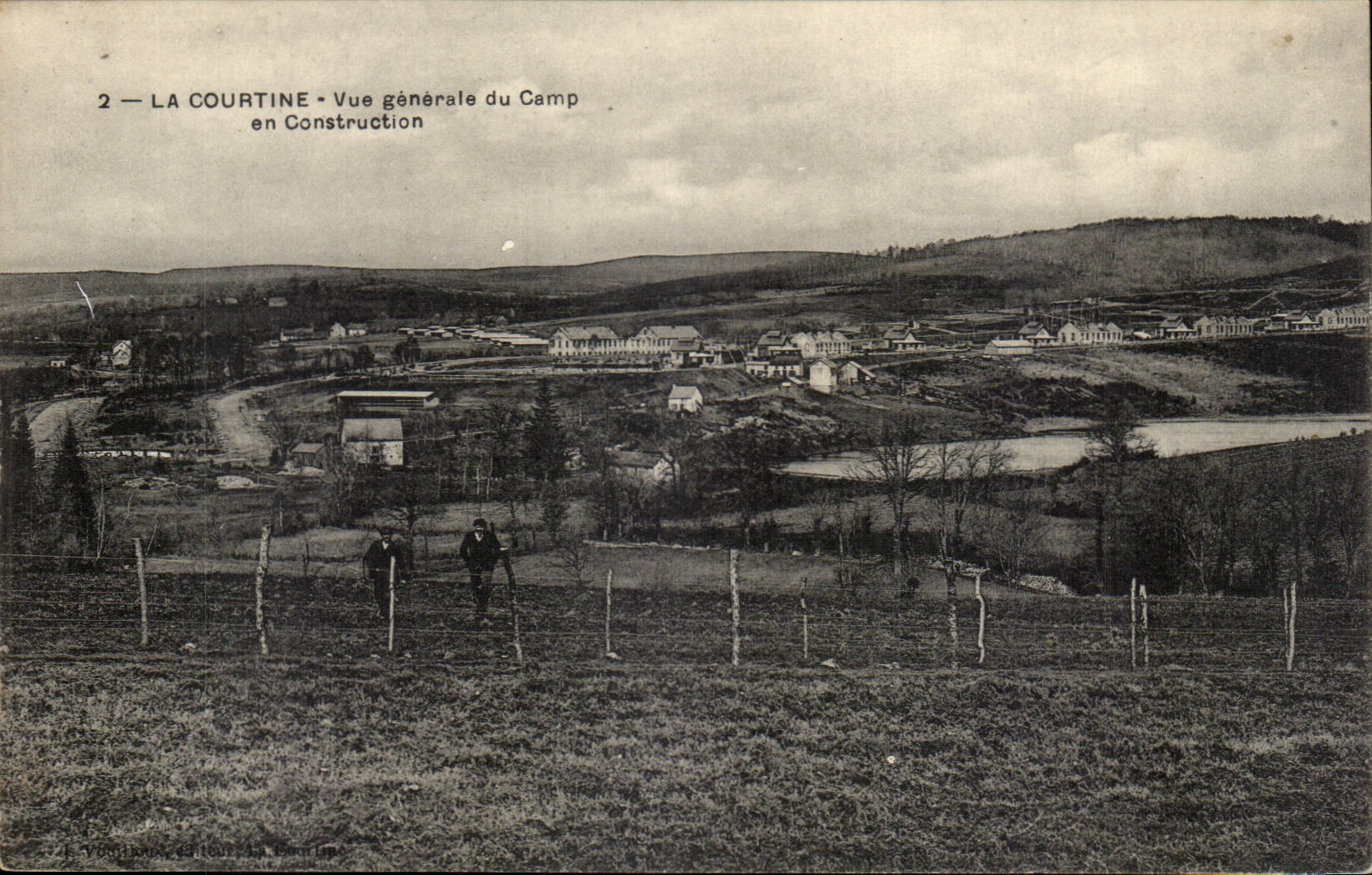 Creuse CPA Camp de la Courtine Vue generale du camp en construction (militaria) 