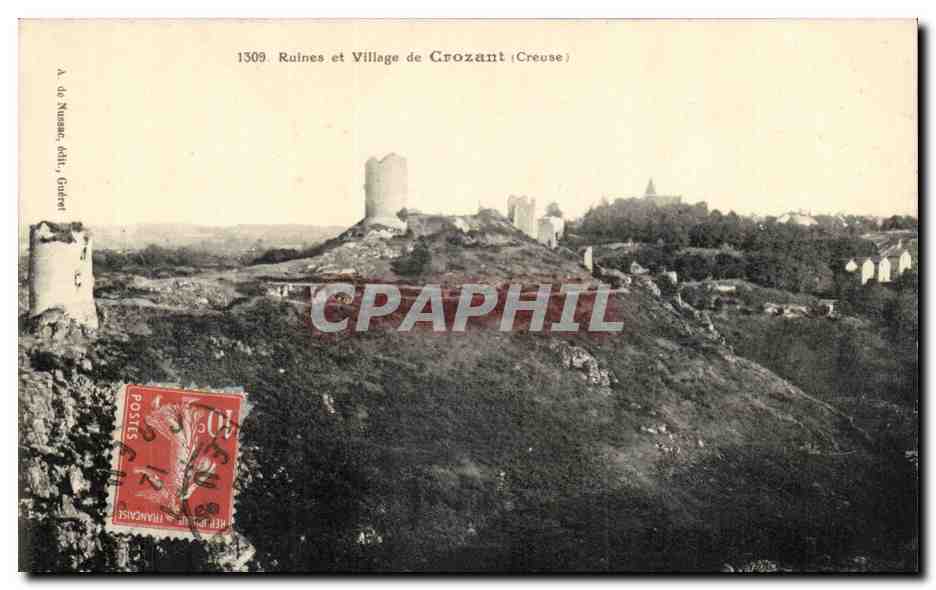 Creuse CPA Crozant Ruines et village
