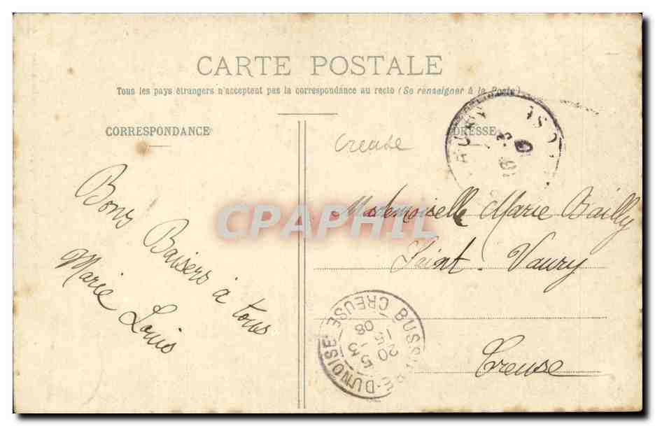 Creuse CPA Au pays creusois Ecoute me Marietto y farin toun bounheur (folklore) — Verso