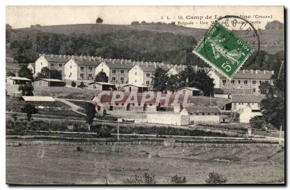 Creuse CPA CAmp de la Courtine 2eme brigade Une vue des baraquements (militaria)