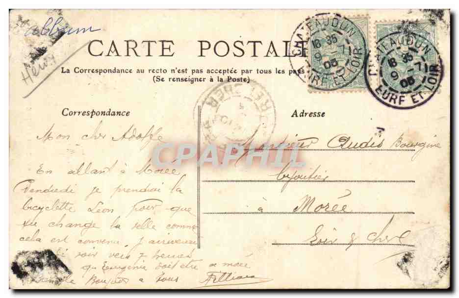 Deux femmes dans un cadre rural — TYPE DU CENTRE — M.T. n°596 — Verso