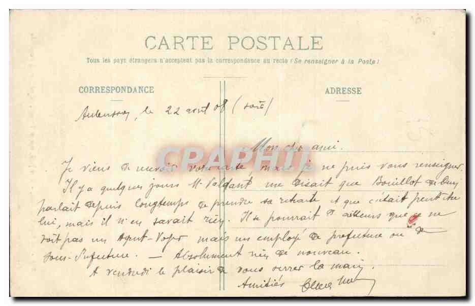Creuse CPA Au pays Creusois Y te jure moun Toinet de ne jamais t'oublida (folklore costumes) — Verso