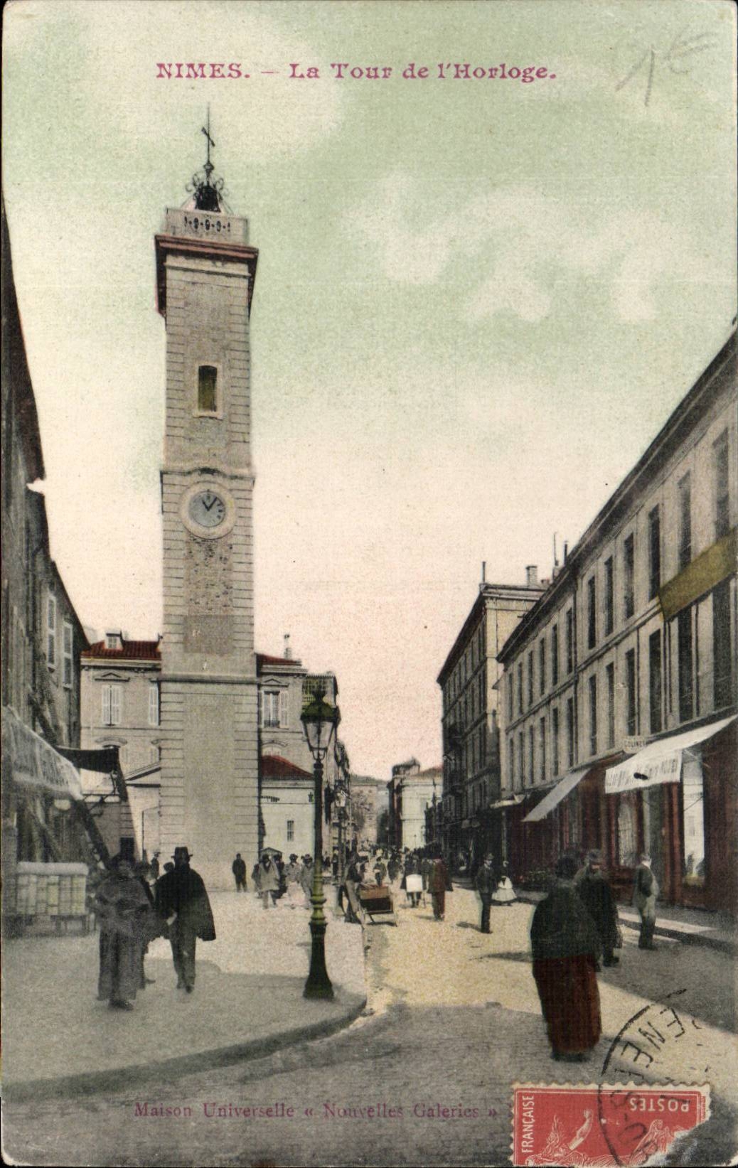 Nimes CPA La tour de l'horloge