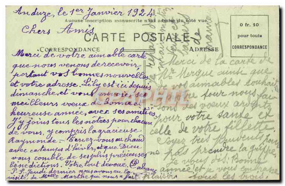 Anduze CPA Gardon et plaine de Labau — Rückseite