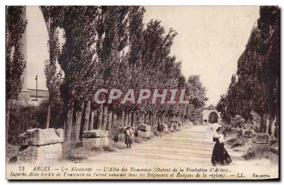 Arles - Les Alyscamps - L'Alee des Tomoeaux Datent de la Fondation d'Arles CPA 