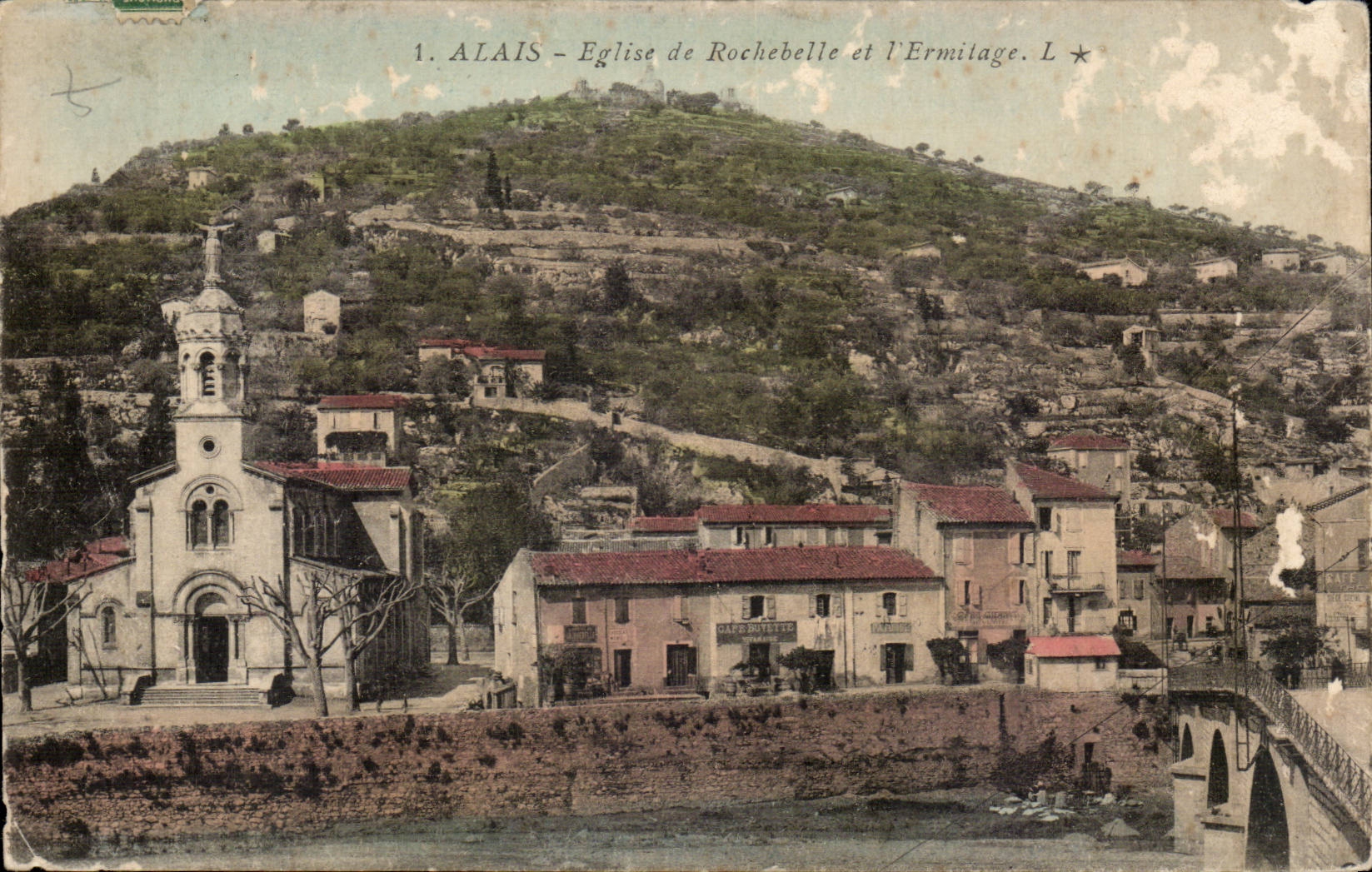 Alais CPA Eglise de Rochebelle et l'ermitage