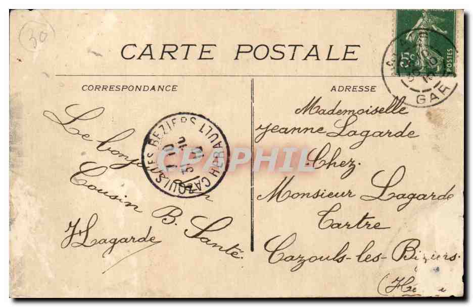 Alais CPA Eglise de Rochebelle et l'ermitage — Rückseite