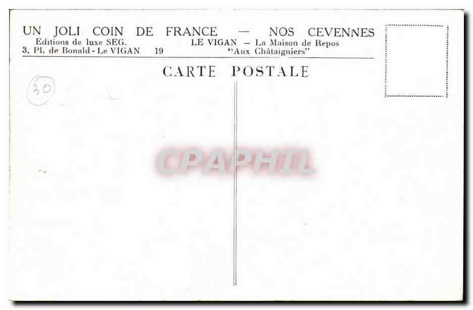 Le Vigan CPA la maison de repos Aux Chataigniers — Rückseite
