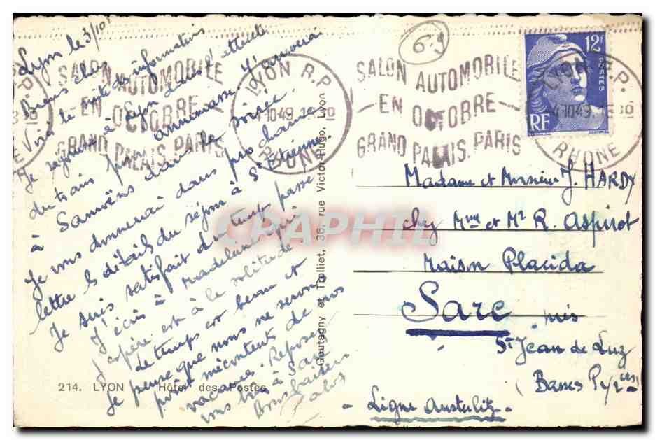 Grand Palais — Salon Automobile — éditeur Reivax — Verso