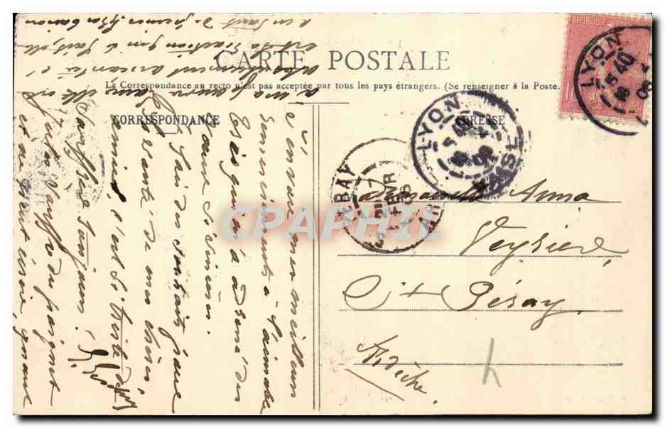 CPA Lyon Quai de Serin — Rückseite