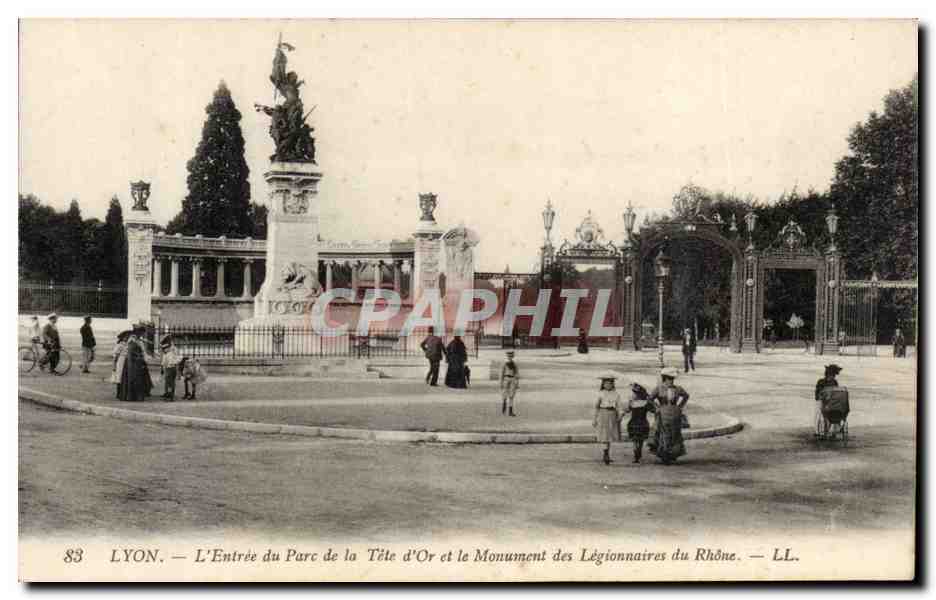 LYON — L'Entrée du Parc de la Tête d'Or et le Monument des Légionnaires du Rhône — LL.