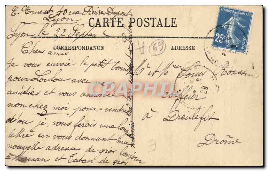 CPA Lyon La Prefecture Salon particulier de M le Prefet — Verso