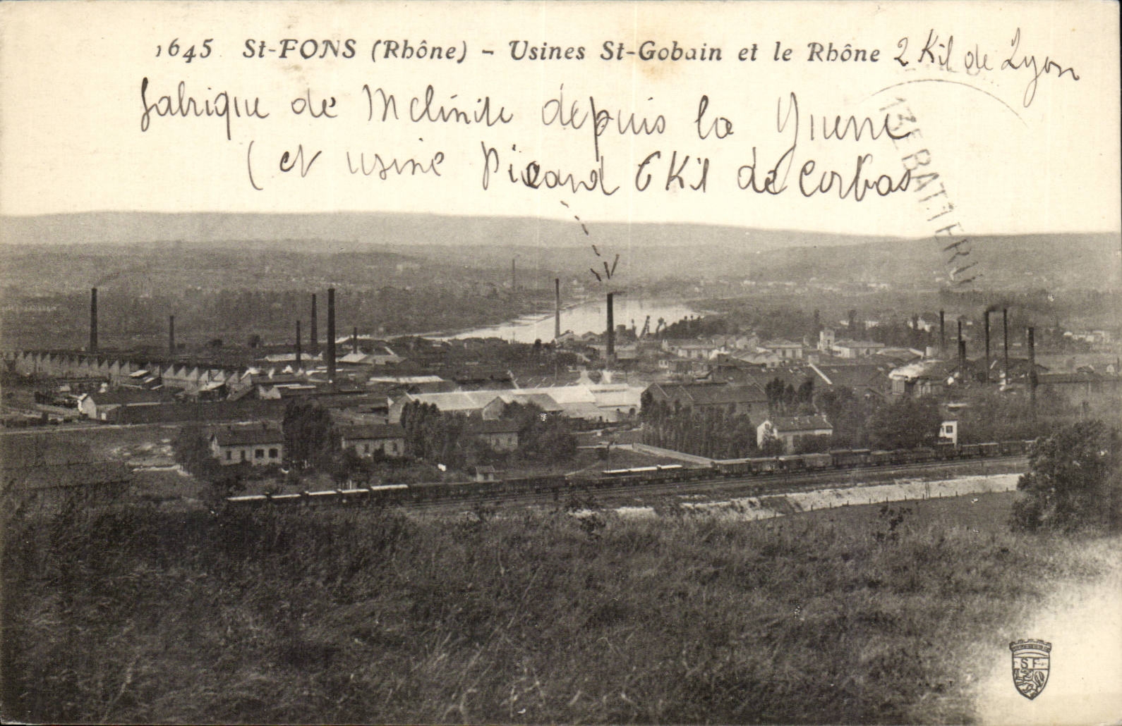 St-FONS (Rhône) — Usines St-Gobain et le Rhône — 2 Kil de Lyon