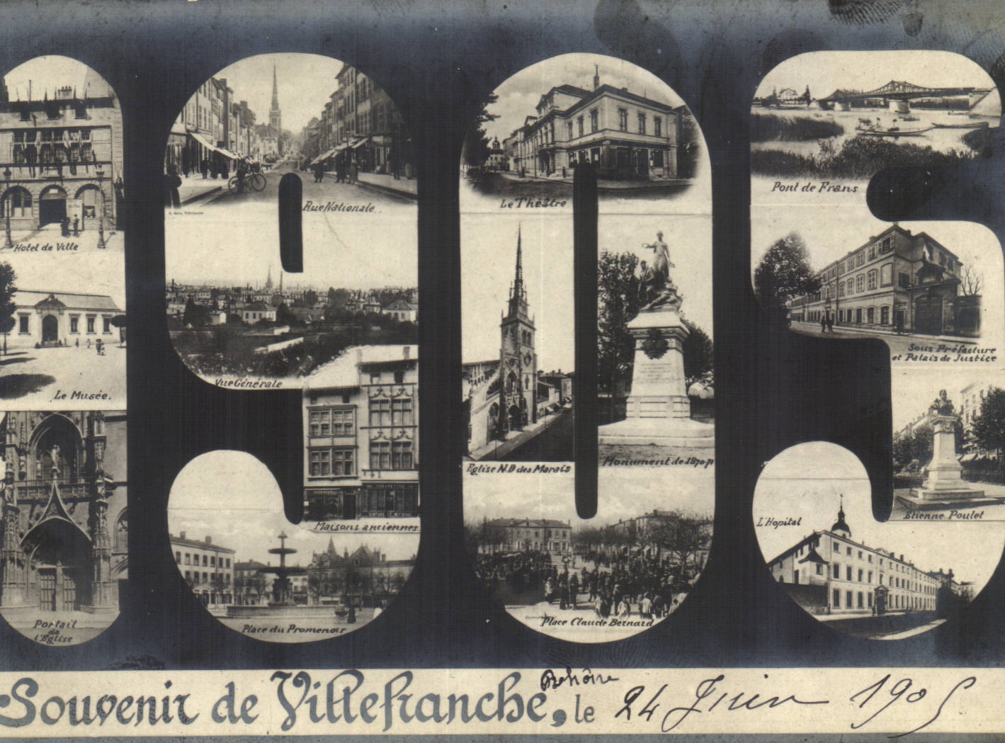 Villefranche-sur-Saône — Souvenir de Villefranche — Édité spécialement pour V° G. BELIN