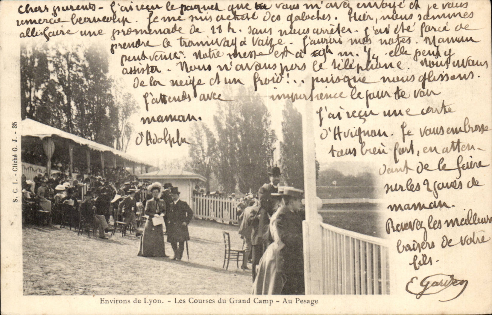 Environs de Lyon - Les Courses du Grand Camp - Au Pesage — S.C.I. - Cliché G.J. - 35