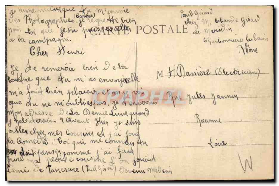 Charbonnières-les-Bains (Rhône) — Les Courses d'Anes. Steeple-Chase — n° 4812 — Verso