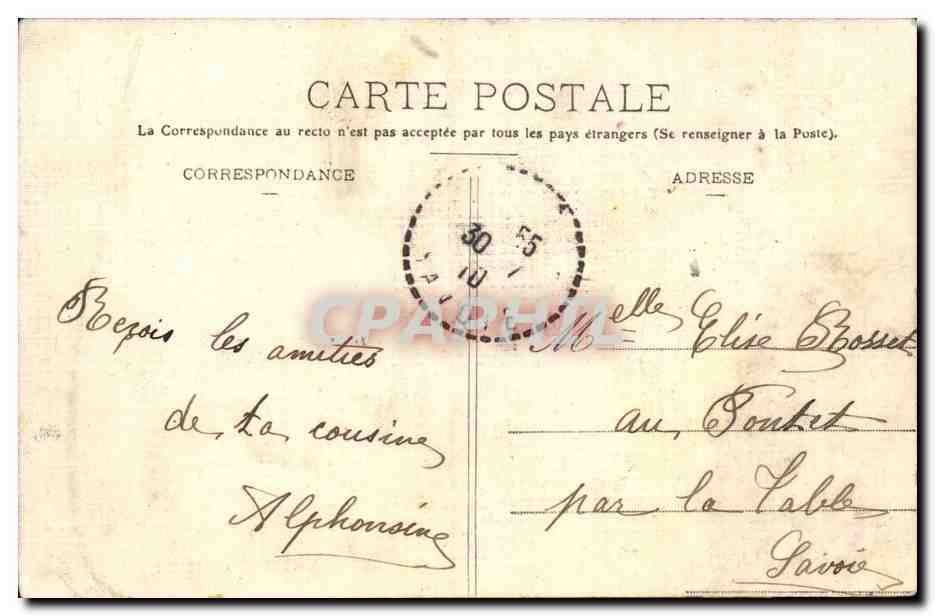 Charbonnières-les-Bains (Rhône) — Les Courses d'Ânes. La Grande Tribune et l'arrivée — Éditeur L'École — Verso